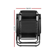 Bostin Life 2 X Zero Gravity Recliner Sun Lounge Chair - Black Furniture > Outdoor