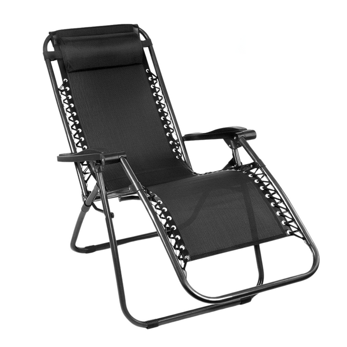Zero Gravity Recliner Sun Lounge Chair - Black