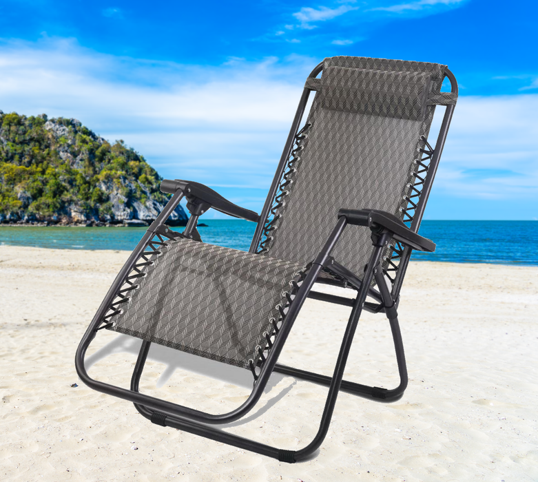 Bostin Life Zero Gravity Recliner Sun Lounge Chair - Grey Furniture > Outdoor