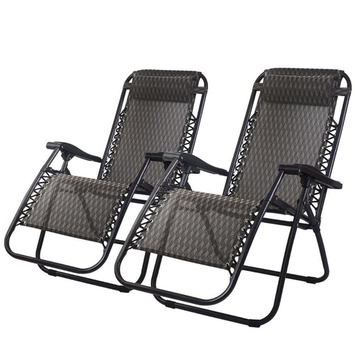 Bostin Life 2 X Zero Gravity Recliner Sun Lounge Chair - Grey Furniture > Outdoor