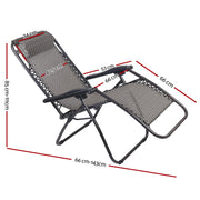 Bostin Life 2 X Zero Gravity Recliner Sun Lounge Chair - Grey Furniture > Outdoor
