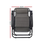 Bostin Life 2 X Zero Gravity Recliner Sun Lounge Chair - Grey Furniture > Outdoor