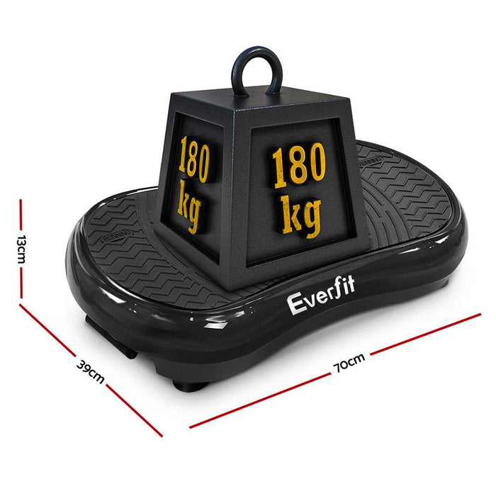 Everfit Vibration Machine Plate Platform Body Shaper Home Gym Fitness Black Sports & > Accessories