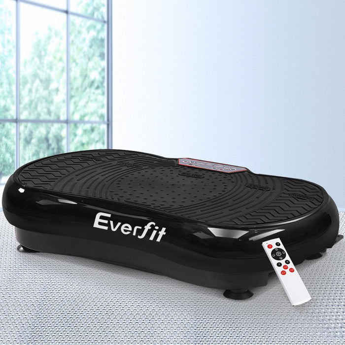 Everfit Vibration Machine Plate Platform Body Shaper Home Gym Fitness Black Sports & > Accessories