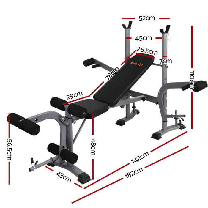 Bostin Life Multi Station Weight Bench Press And Weights Equipment With Incline - Black Sports &