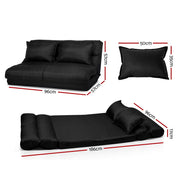 Bostin Life Floor Sofa Lounge 2 Seater Futon Chair Couch Folding Recliner Metal Black Dropshipzone