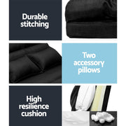 Bostin Life Floor Sofa Lounge 2 Seater Futon Chair Couch Folding Recliner Metal Black Dropshipzone