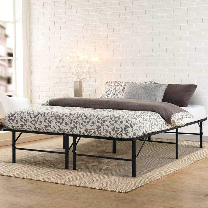 Artiss Foldable Double Metal Bed Frame - Black Furniture > Bedroom