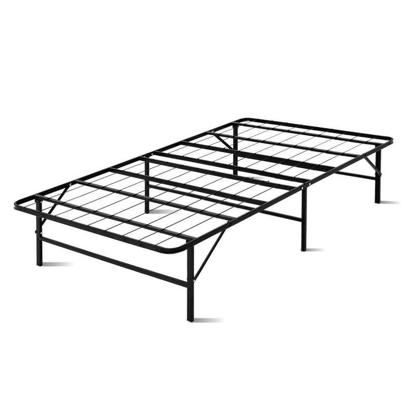 Bostin Life Foldable King Single Metal Bed Frame - Black Dropshipzone