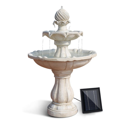 Gardeon 3 Tier Solar Powered Water Fountain - Ivory Home & Garden > Fountains