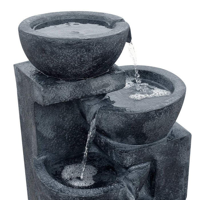 Bostin Life 4 Tier Solar Powered Water Fountain With Light - Blue Home & Garden > Fountains