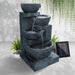 Bostin Life 4 Tier Solar Powered Water Fountain With Light - Blue Home & Garden > Fountains