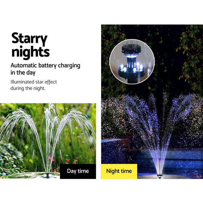 Bostin Life 30W Led Lights Solar Fountain With Battery Outdoor Fountains Submersible Water Pump