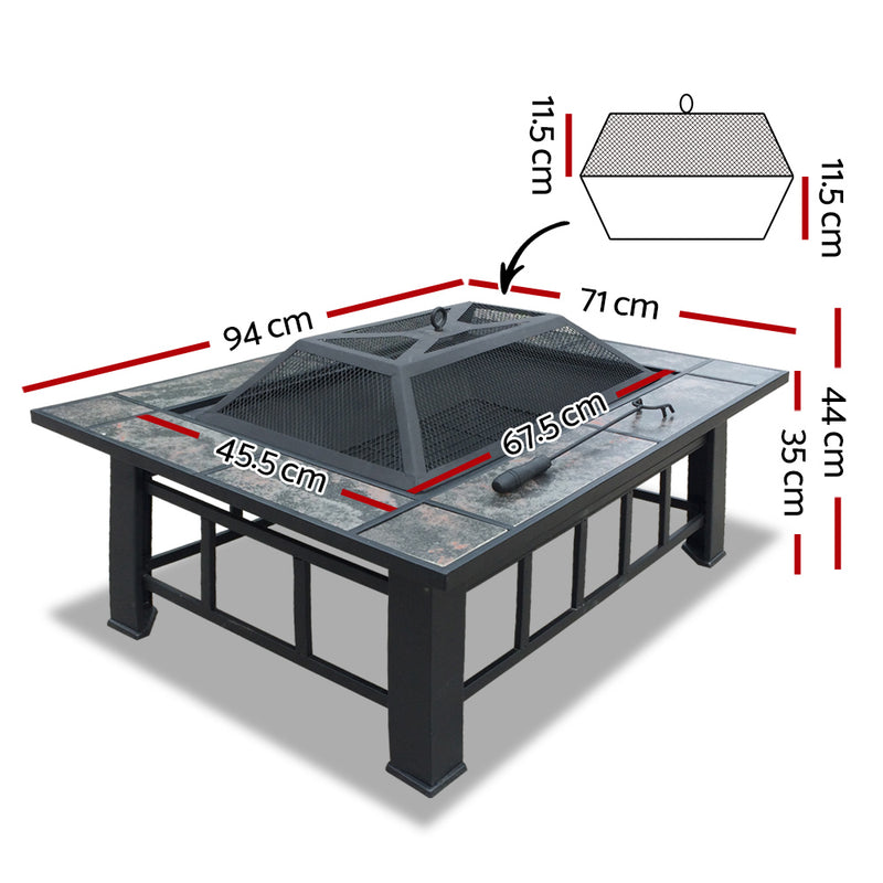 Outdoor BBQ Table Grill Fire Pit