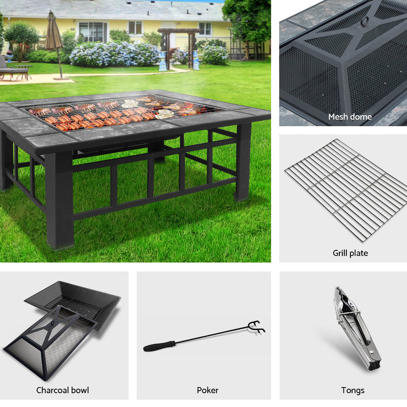 Outdoor BBQ Table Grill Fire Pit