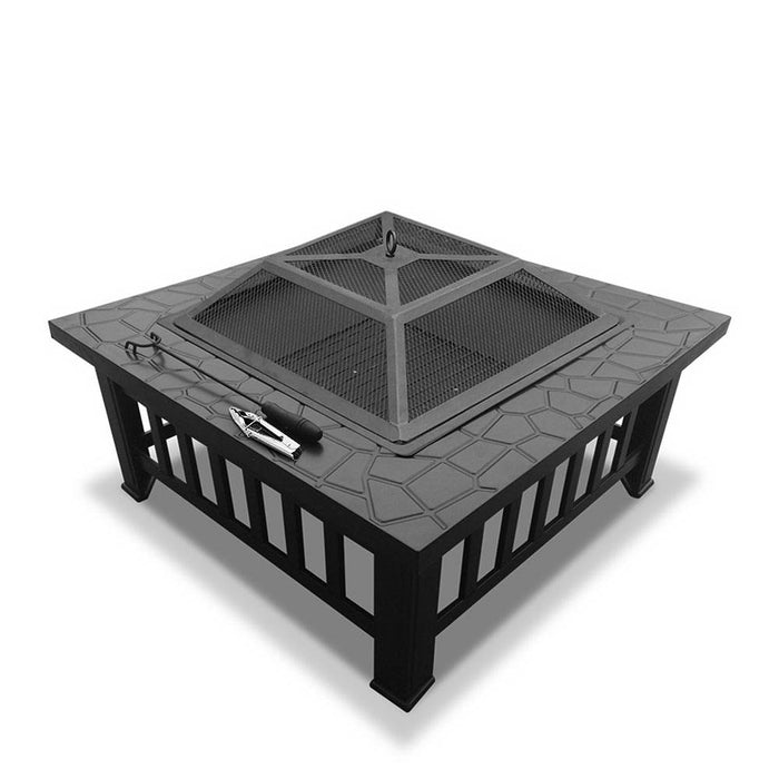 Stone Pattern Outdoor BBQ Table Grill Fire Pit