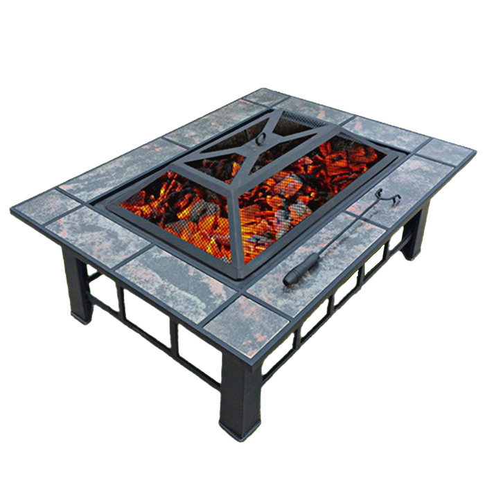 3 in 1 Fire Pit BBQ Grill Stove Ice Pit Table Patio Outdoor Fireplace Heater
