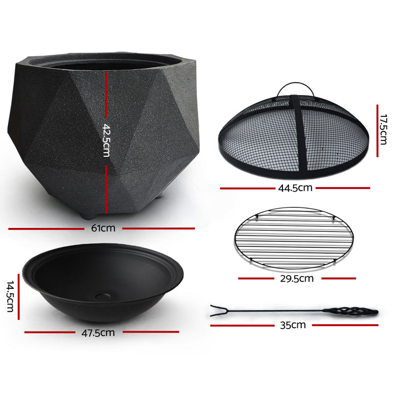 Outdoor Octagon Shape Wood Burning Portable Fire Pit Bowl