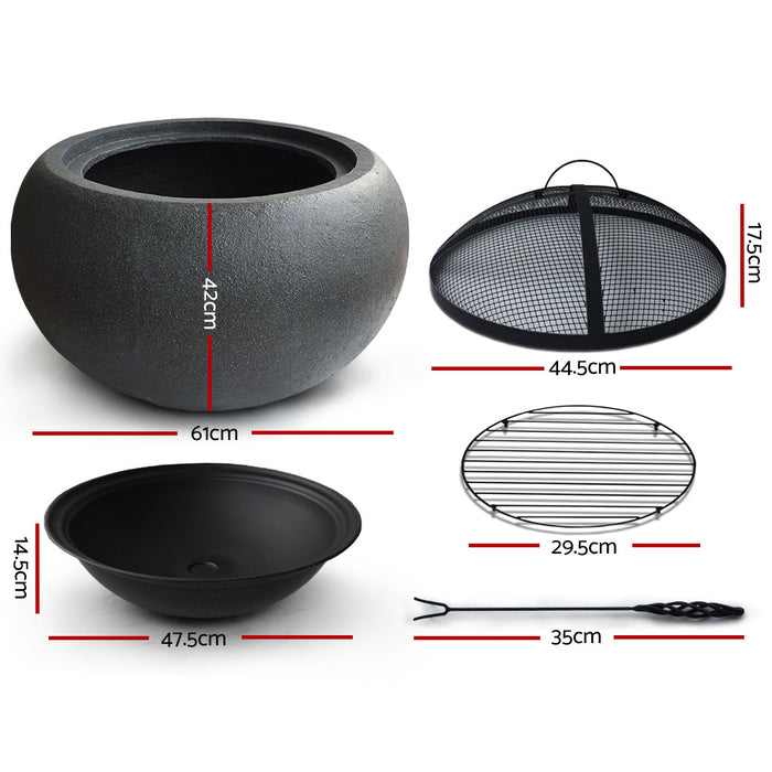 Outdoor Wood Burning Portable Fire Pit Bowl
