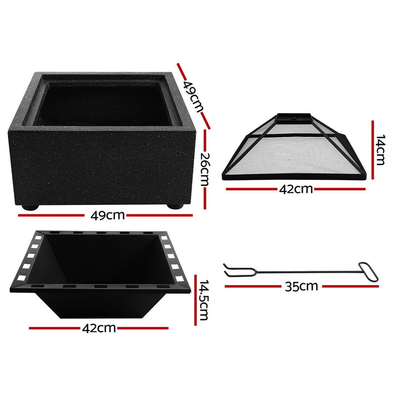 Square Shape Outdoor Fire Pit Heater