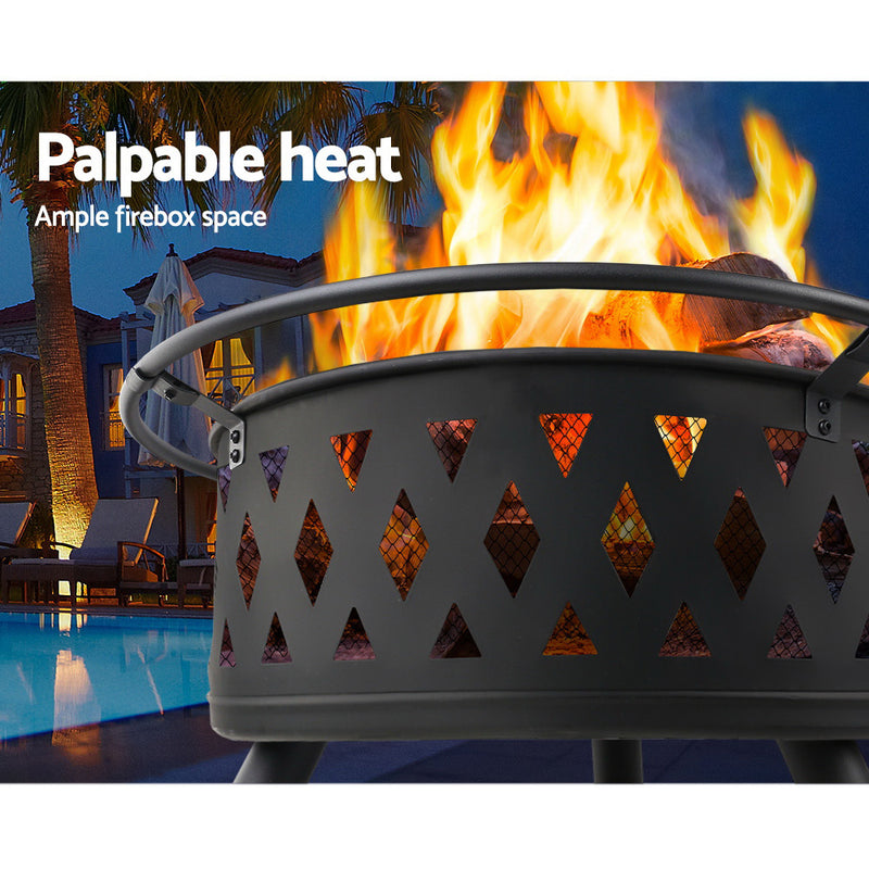 Portable 32 Inch Outdoor Fire Pit and BBQ