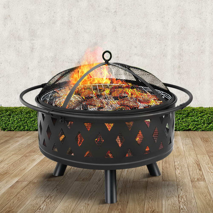 Portable 32 Inch Outdoor Fire Pit and BBQ