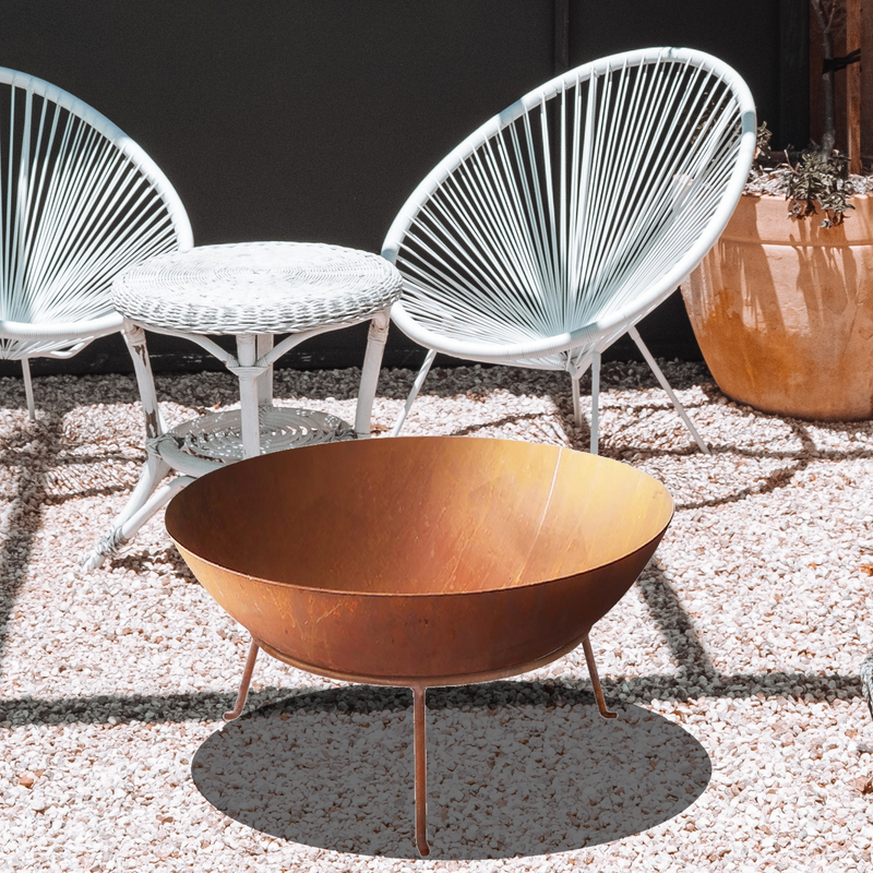 70cm Outdoor Garden Rustic Charcoal Iron Bowl Fire Pit