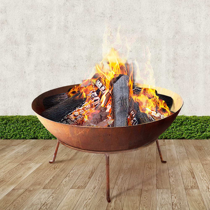 70cm Outdoor Garden Rustic Charcoal Iron Bowl Fire Pit