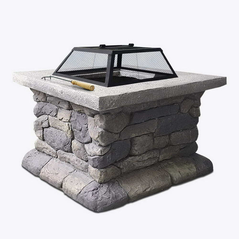 Outdoor Backyard Stone Style Table Charcoal Fire Pit 55cm