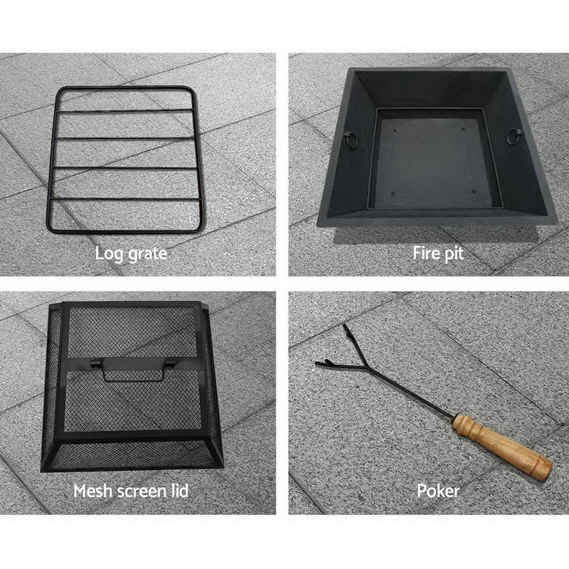 Outdoor Backyard Stone Style Table Charcoal Fire Pit 55cm