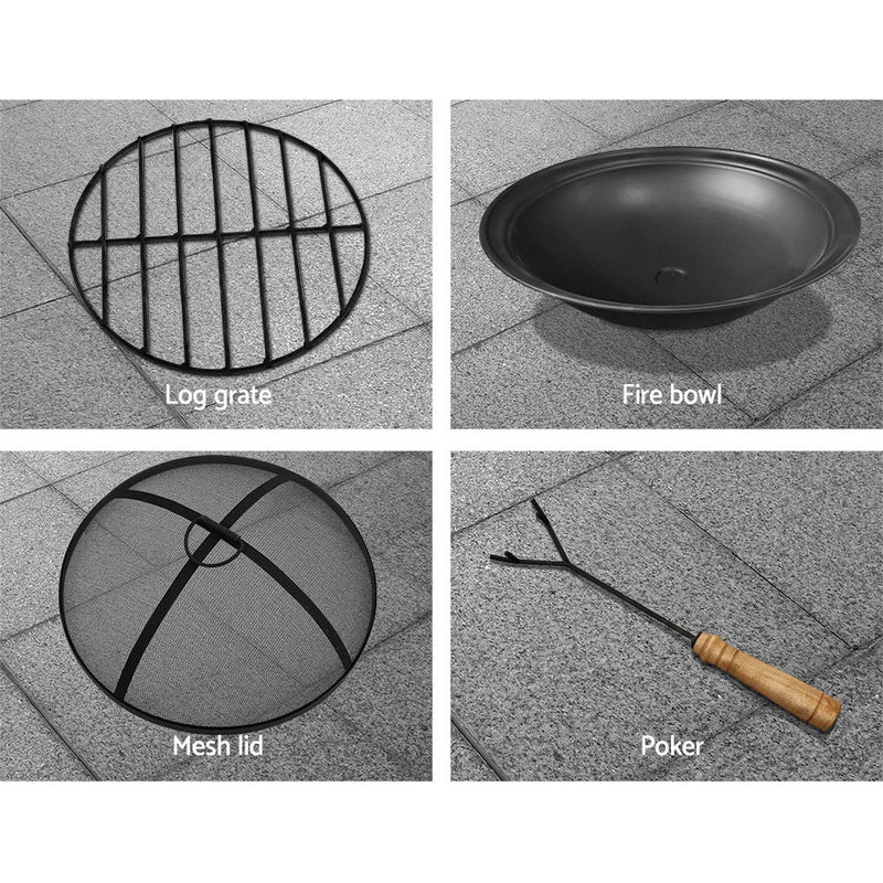 Outdoor Backyard Stone Style Table Charcoal Fire Pit 70cm