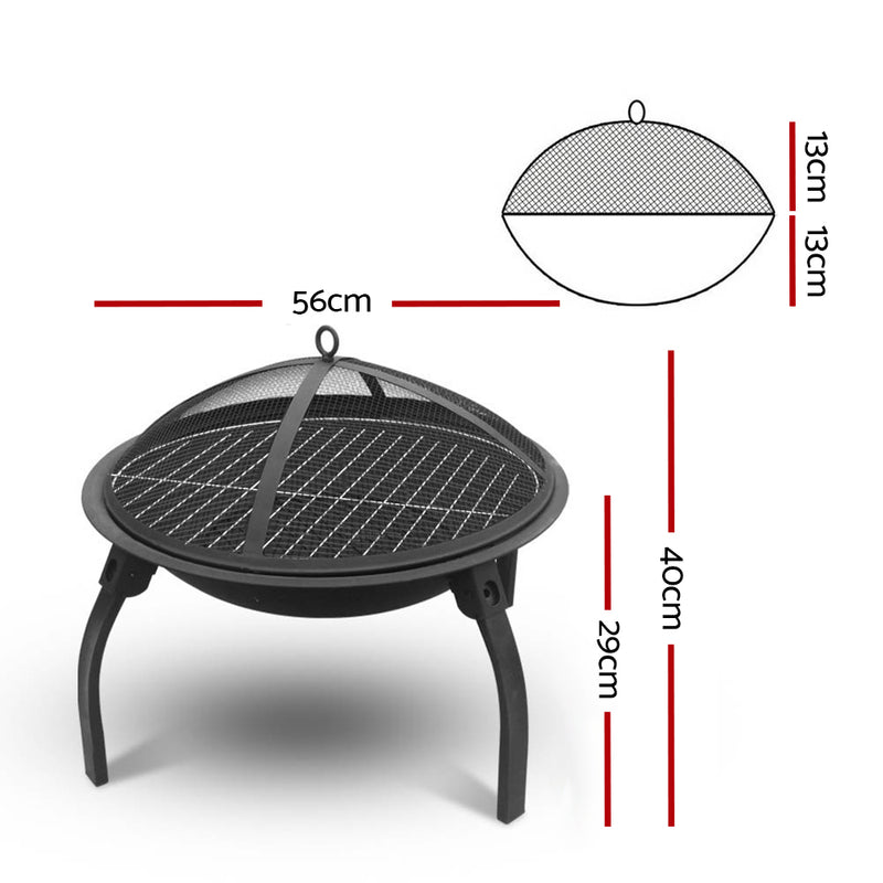 Portable 22 Inch Foldable Outdoor Fire Pit Fireplace