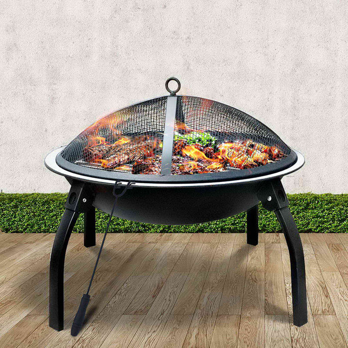 Portable 30 Inch Foldable Outdoor Fire Pit Fireplace
