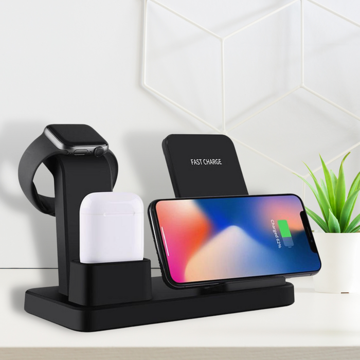 3-in-1 Fast Charging Wireless Mobile Phone Charging Station