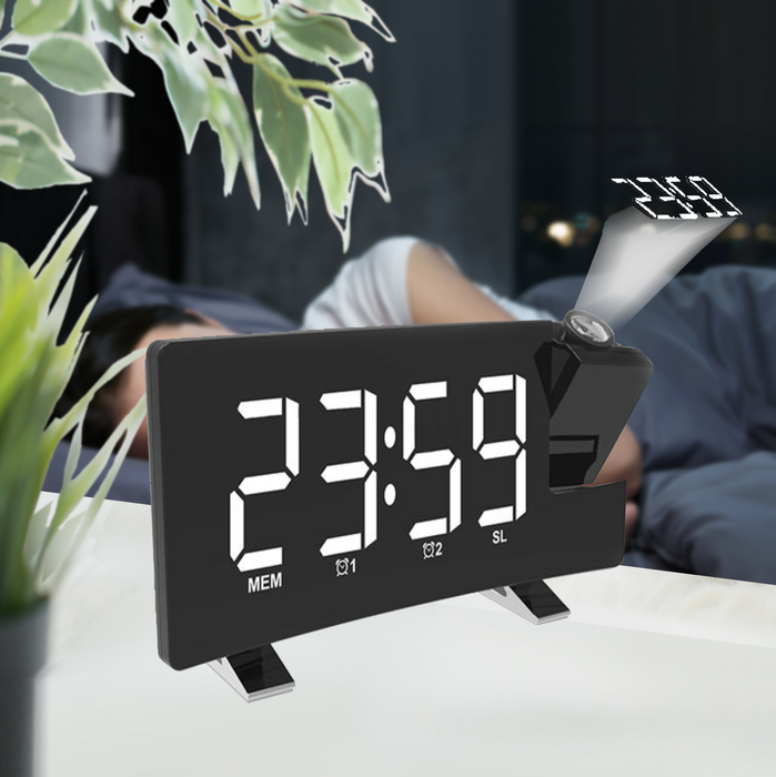 LED Projector Alarm Clock Radio