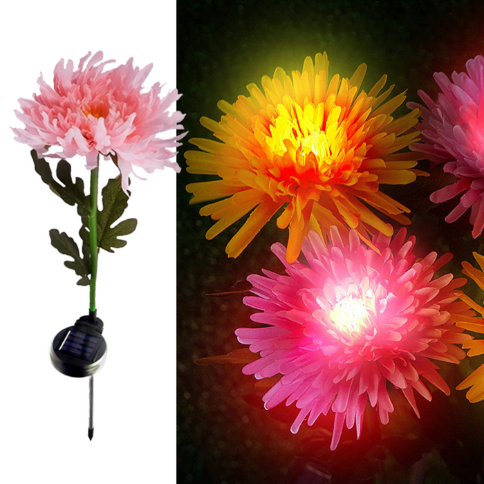Waterproof Solar Powered Chrysanthemum Garden Stake Lights
