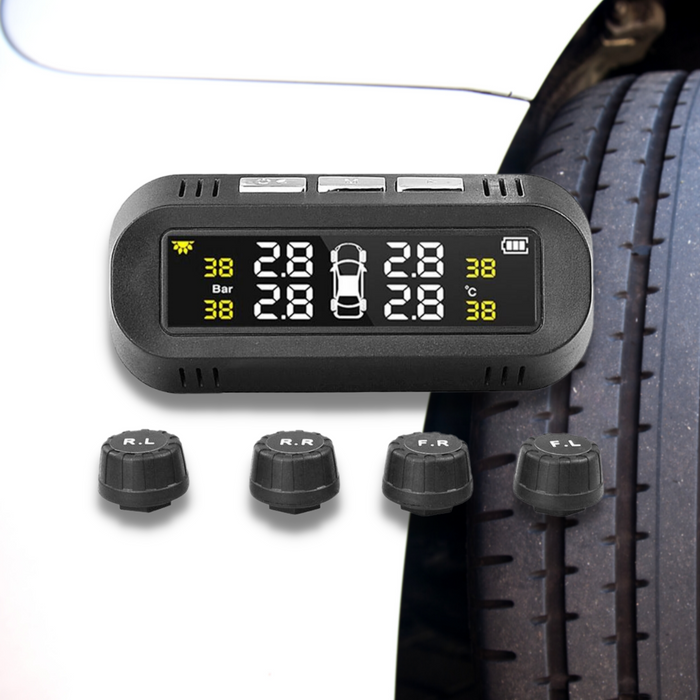 Solar Powered TPMS Tyre Monitoring System with Colour Digital Display