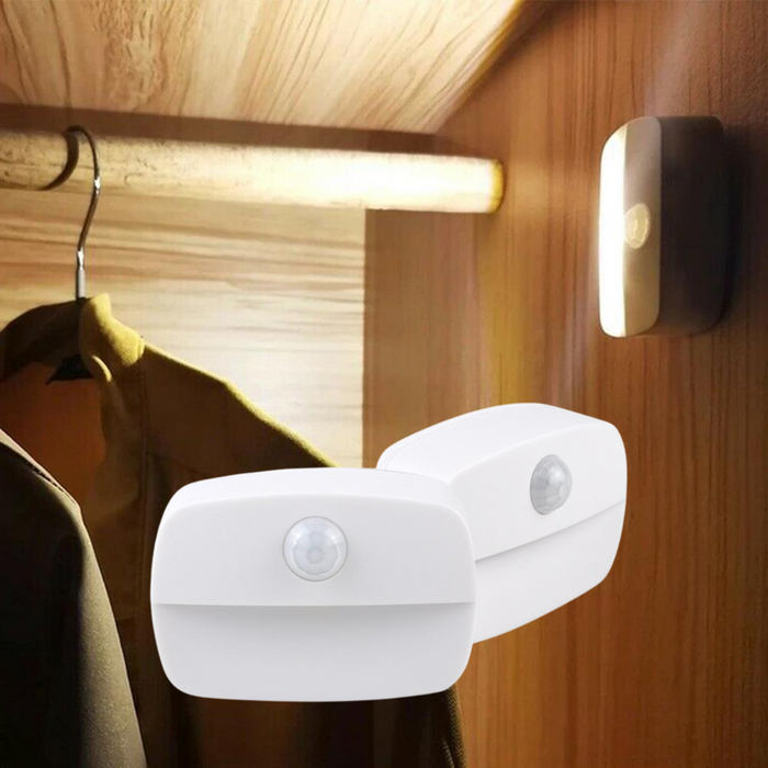 LED Motion Sensor Battery Operated Wireless Wall Closet Lamp Night Light