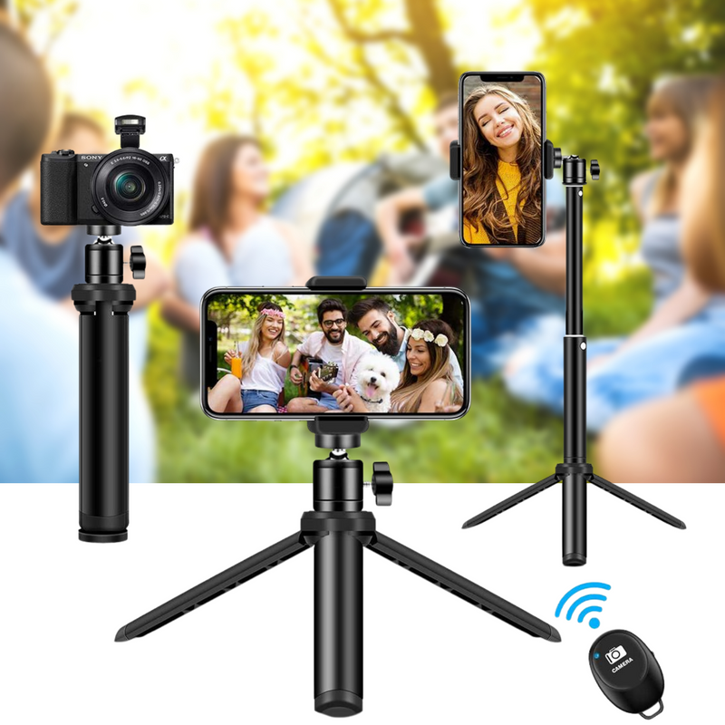 2-in-1 Remote Shutter Mini Tripod and Selfie Stick for Smartphones