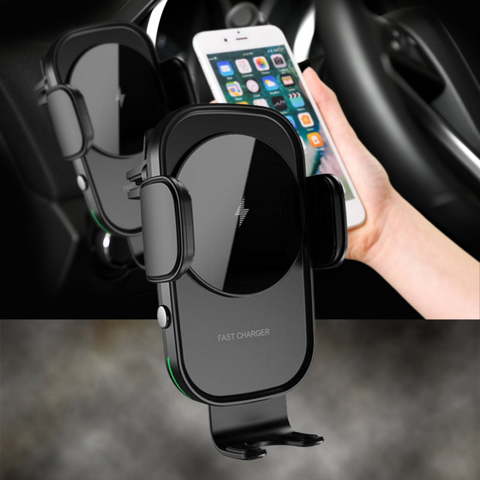 15W Fast Wireless Car Mobile Phone Holder and QI Charger