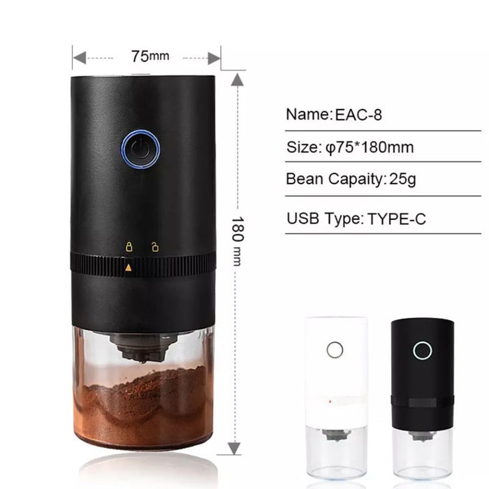 Portable Electric Coffee Bean Grinder - USB Type C Rechargeable
