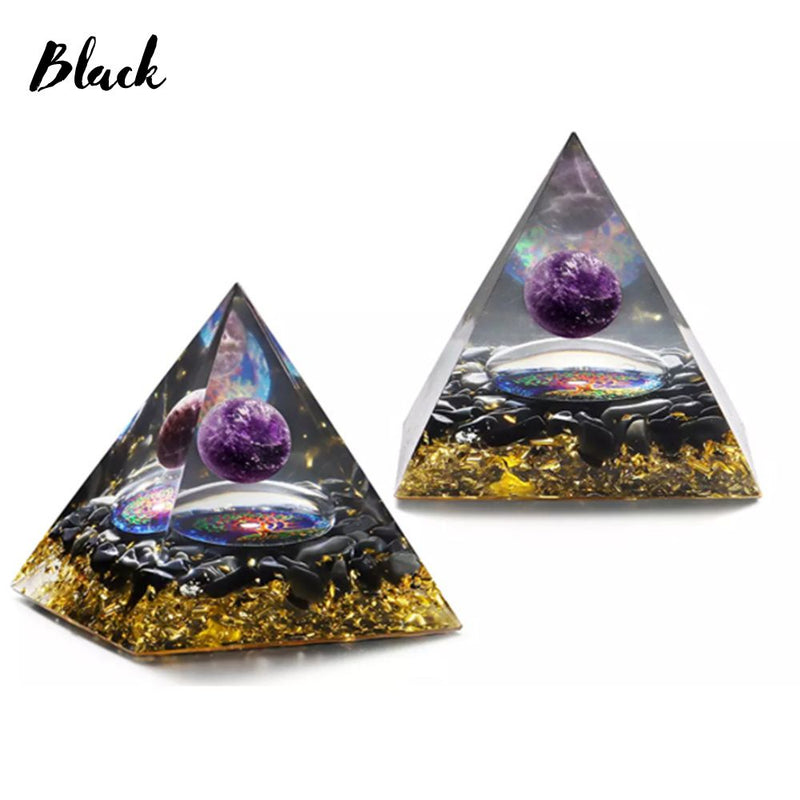 Natural Obsidian Stone Chakra Energy Pyramid