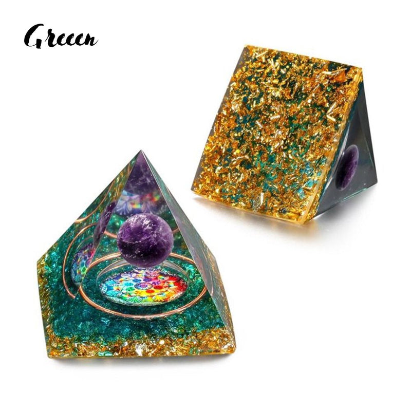 Natural Obsidian Stone Chakra Energy Pyramid