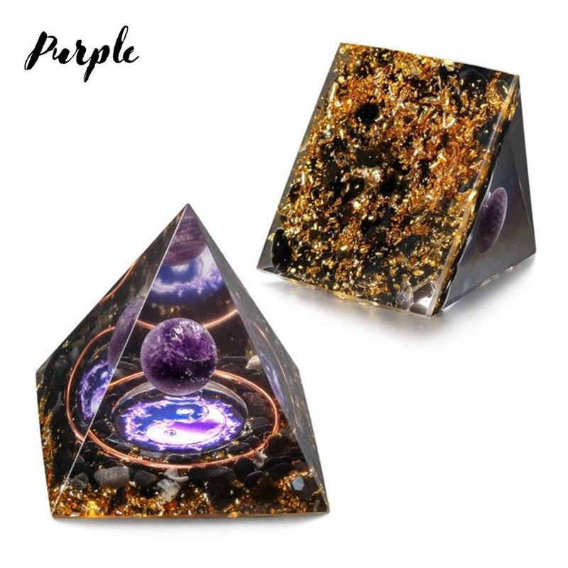 Natural Obsidian Stone Chakra Energy Pyramid