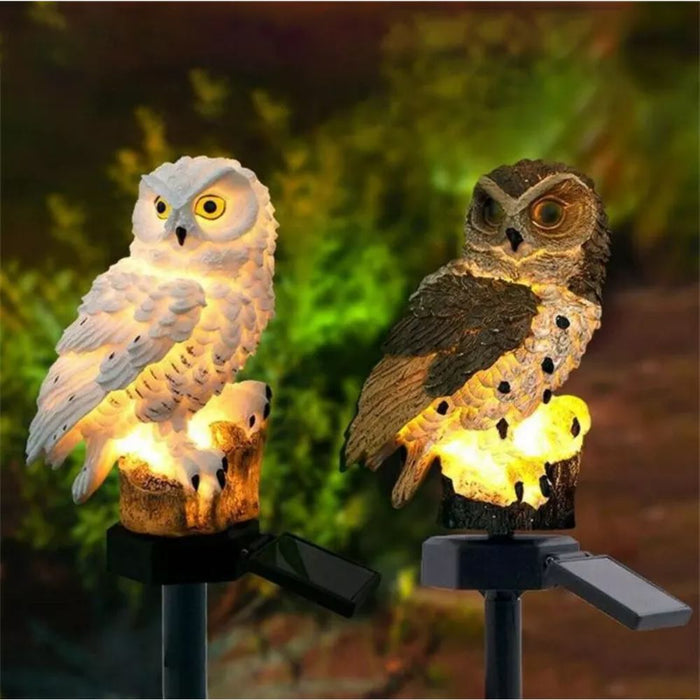 Solar Powered Waterproof Owl Light Outdoor Garden Ornament