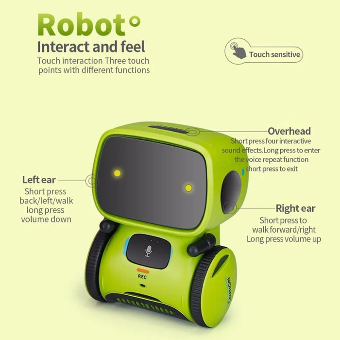 Interactive Touch Voice Sensitive Smart Robot - Battery Powered
