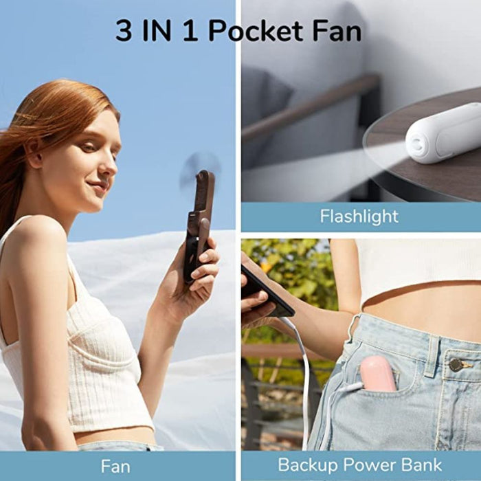 3-in-1 USB Charging Portable Handheld Mini Pocket Fan