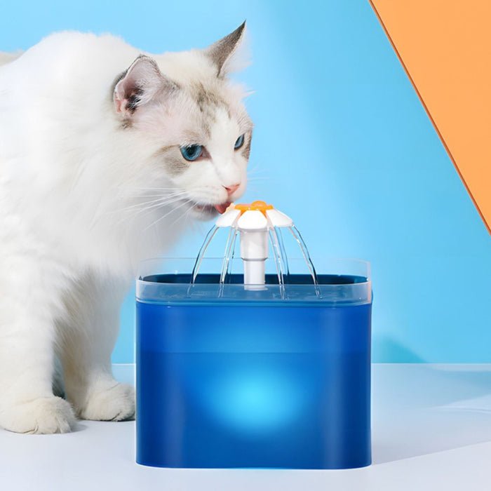 2L Pet Drinking Water Fountain with LED Lights - USB Charging