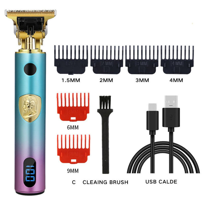 Electric Hair Trimmer with LCD Display - USB Rechargeable
