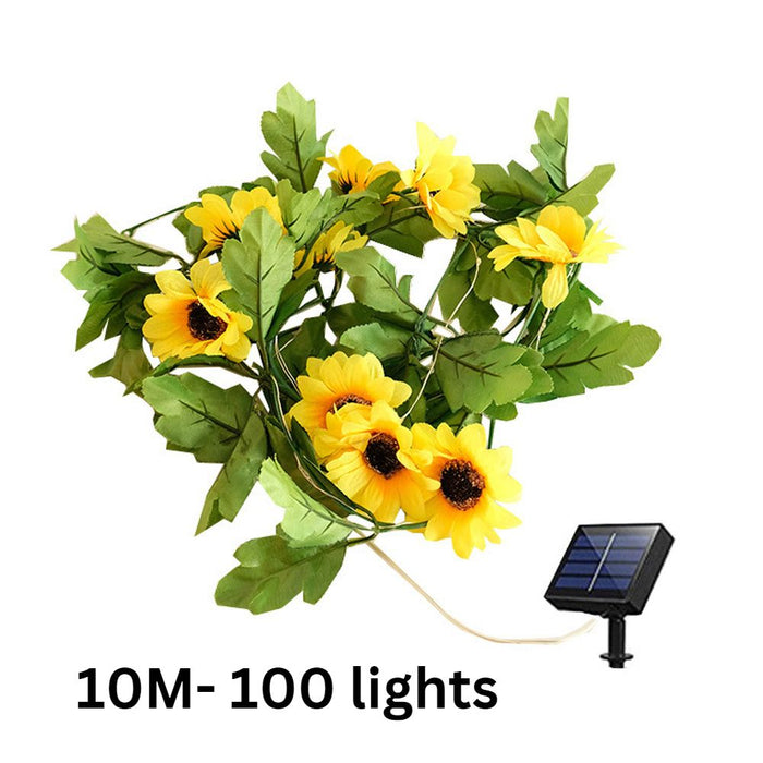 Decorative Sunflower LED String Fairy Lights - Solar Powered